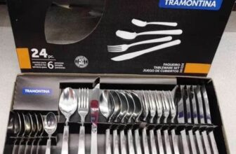 Jogo 24 Pçs De Talheres Búzios Aço Inox Faqueiro Tramontina