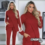Conjunto Feminino Inverno Lanzinha Roupas De Frio Barato Top