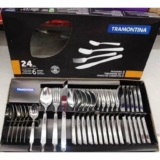 Jogo 24 Pçs De Talheres Búzios Aço Inox Faqueiro Tramontina