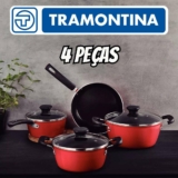 Jogo De Panelas Sicília 4 Peças Vermelho Tramontina
